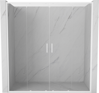 Mexen Exo-S Duo drzwi prysznicowe podwójne rozsuwane 180 cm, transparent, białe - 8152-180-000-20-00