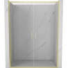 Mexen Exo-S Duo drzwi prysznicowe podwójne rozsuwane 140 cm, transparent, złote szczotkowane - 8152-140-000-55-00
