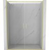Mexen Exo-S Duo drzwi prysznicowe podwójne rozsuwane 150 cm, transparent, złote szczotkowane - 8152-150-000-55-00
