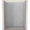 Mexen Exo-S Duo drzwi prysznicowe podwójne rozsuwane 150 cm, transparent, miedź szczotkowana - 8152-150-000-65-00