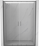 Mexen Exo-S Duo drzwi prysznicowe podwójne rozsuwane 150 cm, transparent, gun gray szczotkowany - 8152-150-000-66-00