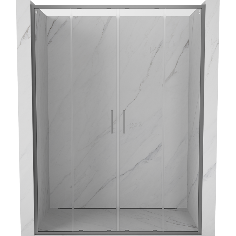 Mexen Exo-S Duo drzwi prysznicowe podwójne rozsuwane 130 cm, transparent, gun metal - 8152-130-000-95-00