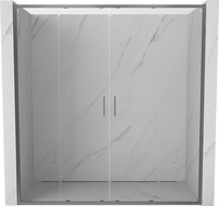 Mexen Exo-S Duo drzwi prysznicowe podwójne rozsuwane 200 cm, transparent, gun metal - 8152-200-000-95-00