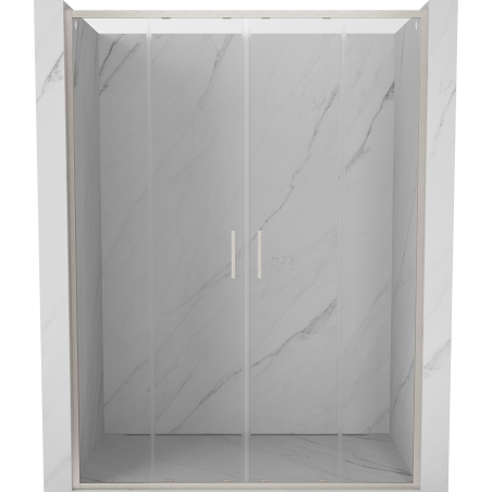 Mexen Exo-S Duo drzwi prysznicowe podwójne rozsuwane 140 cm, transparent, nikiel szczotkowany - 8152-140-000-97-00