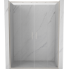Mexen Exo-S Duo drzwi prysznicowe podwójne rozsuwane 140 cm, transparent, nikiel szczotkowany - 8152-140-000-97-00