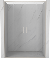 Mexen Exo-S Duo drzwi prysznicowe podwójne rozsuwane 160 cm, transparent, nikiel szczotkowany - 8152-160-000-97-00