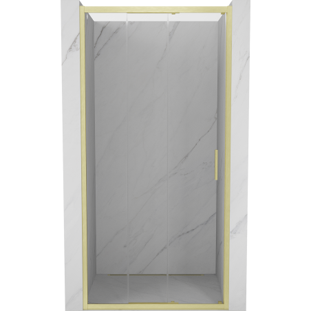 Mexen Exo-3S drzwi prysznicowe rozsuwane 90 cm, transparent, złote szczotkowane - 8153-090-000-55-00