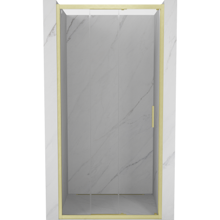 Mexen Exo-3S drzwi prysznicowe rozsuwane 100 cm, transparent, złote szczotkowane - 8153-100-000-55-00