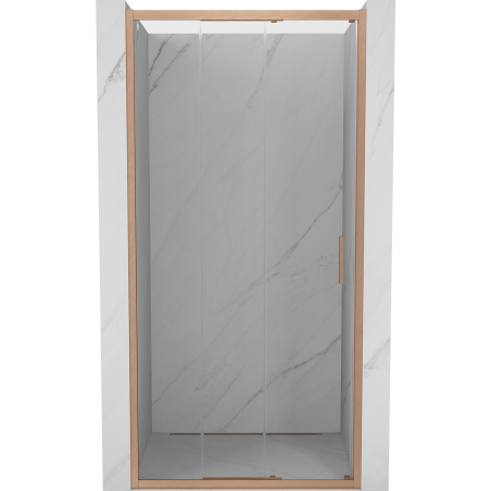Mexen Exo-3S drzwi prysznicowe rozsuwane 70 cm, transparent, miedź szczotkowana - 8153-070-000-65-00