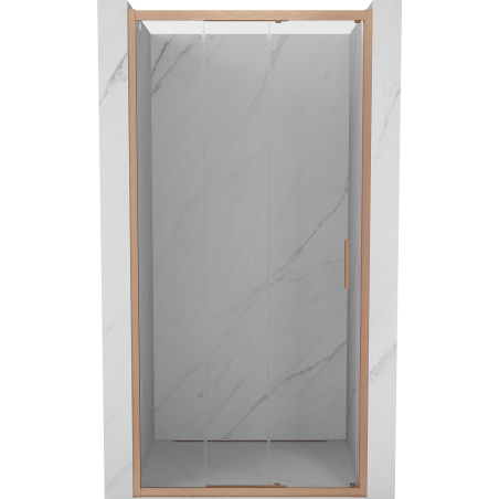 Mexen Exo-3S drzwi prysznicowe rozsuwane 95 cm, transparent, miedź szczotkowana - 8153-095-000-65-00