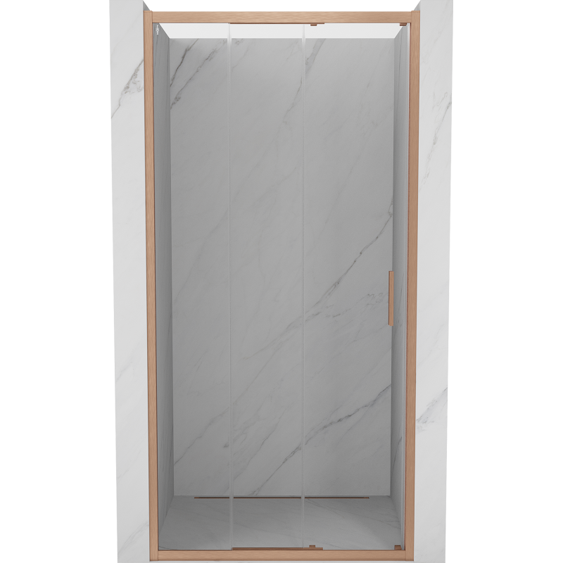 Mexen Exo-3S drzwi prysznicowe rozsuwane 100 cm, transparent, miedź szczotkowana - 8153-100-000-65-00