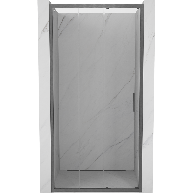 Mexen Exo-3S drzwi prysznicowe rozsuwane 100 cm, transparent, gun gray szczotkowany - 8153-100-000-66-00