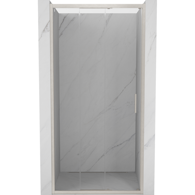 Mexen Exo-3S drzwi prysznicowe rozsuwane 75 cm, transparent, nikiel szczotkowany - 8153-075-000-97-00