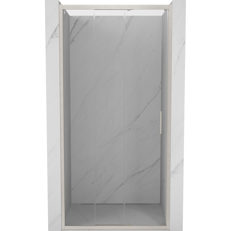 Mexen Exo-3S drzwi prysznicowe rozsuwane 80 cm, transparent, nikiel szczotkowany - 8153-080-000-97-00