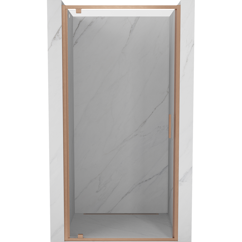 Mexen Exo-BR drzwi prysznicowe uchylne 60 cm, transparent, miedź szczotkowana - 8181-060-000-65-00
