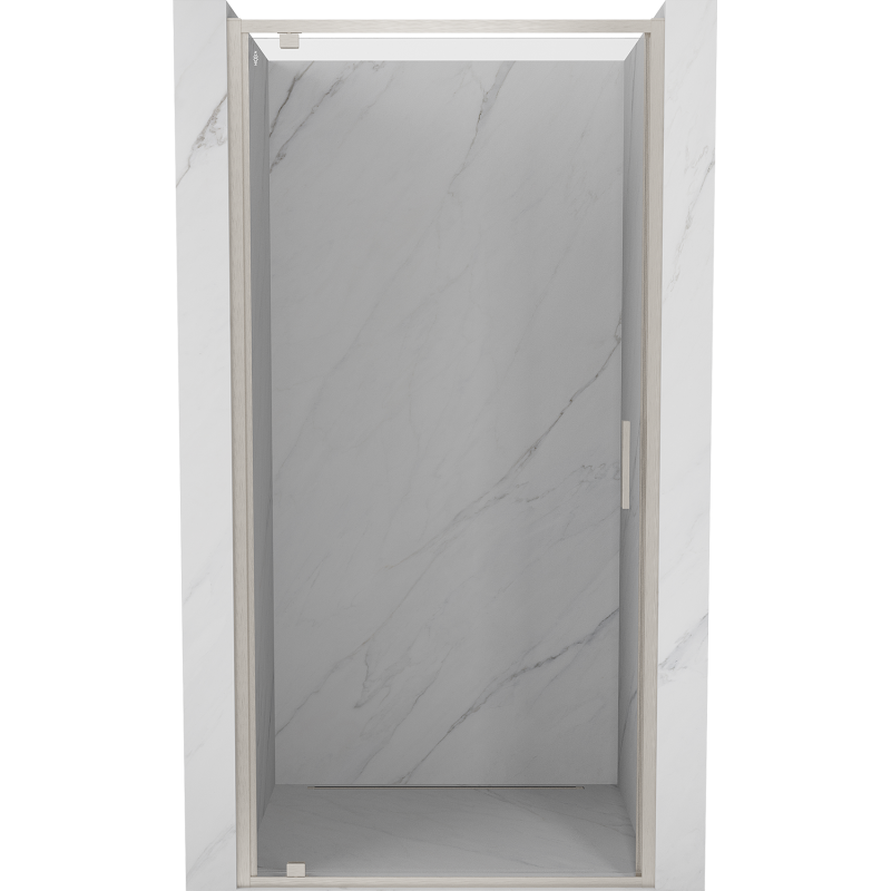 Mexen Exo-BR drzwi prysznicowe uchylne 85 cm, transparent, nikiel szczotkowany - 8181-085-000-97-00