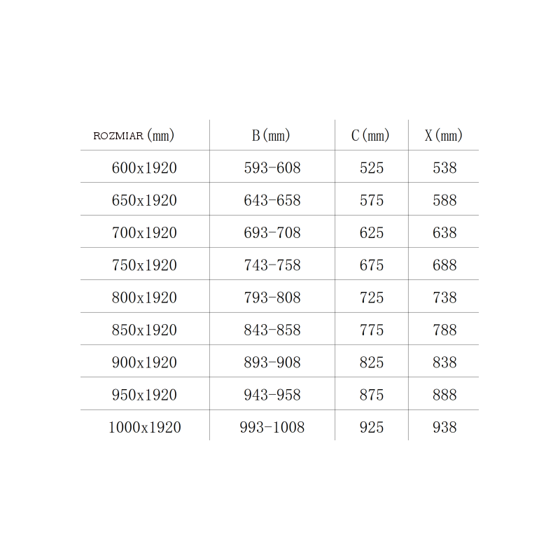 Mexen Pretoria 80 cm plata veramie durvis, caurspīdīgas, melnas - 852-080-000-70-00