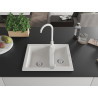 Mexen Carlos zlewozmywak granitowy 1,5-komorowy z baterią kuchenną Telma, biały - 6518-20-670200-20