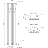 Mexen Flux dekorativni kopalniški radiator 1500 x 340 mm, 630 W, antracitna - W127-1500-360-00-66