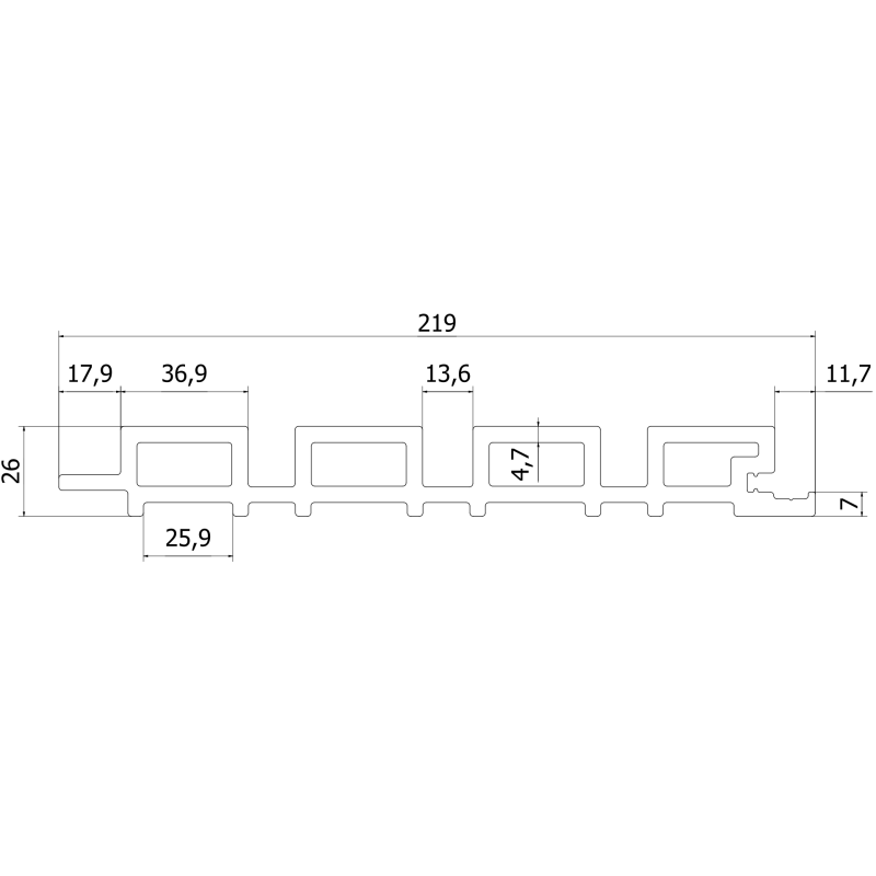 Mexen Lamero Premium deska elewacyjna kompozytowa lamelowa 300 x 21,9 x 2,6 cm, ash grey - C2060-300-02