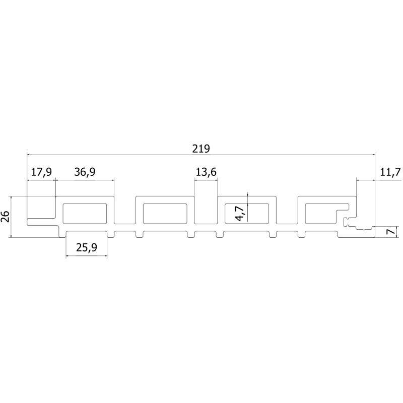 Mexen Lamero Premium próbka deski elewacyjnej kompozytowej lamelowej, sand - C2060-19-S
