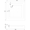 Mexen Rio kvadratna pršna kabina 90 x 90 cm, prozorna, krom + kad, bela - 860-090-090-01-00-4510