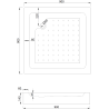 Mexen Rio kvadratna pršna kabina 90 x 90 cm, bele črte, krom + tuš, bel - 860-090-090-01-20-4510
