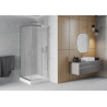 Mexen Rio kvadratna pršna kabina 90 x 90 cm, zmrzal, krom + kad, bela - 860-090-090-01-30-4510