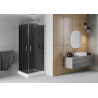 Mexen Rio kvadratna tuš kabina 90 x 90 cm, grafit, krom + tuš kad, bela - 860-090-090-01-40-4510