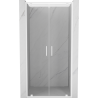 Mexen Exo-BR Duo drzwi prysznicowe podwójne uchylne 90 cm, transparent, białe - 8182-090-000-20-00
