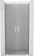 Mexen Exo-BR Duo drzwi prysznicowe podwójne uchylne 120 cm, transparent, białe - 8182-120-000-20-00