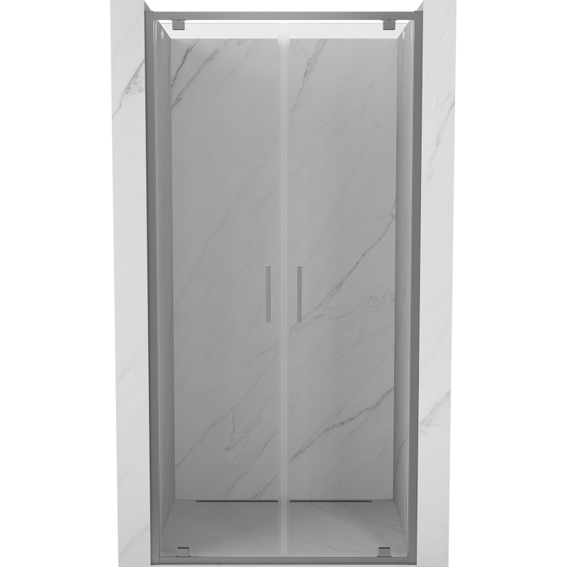 Mexen Exo-BR Duo drzwi prysznicowe podwójne uchylne 70 cm, transparent, gun metal - 8182-070-000-95-00