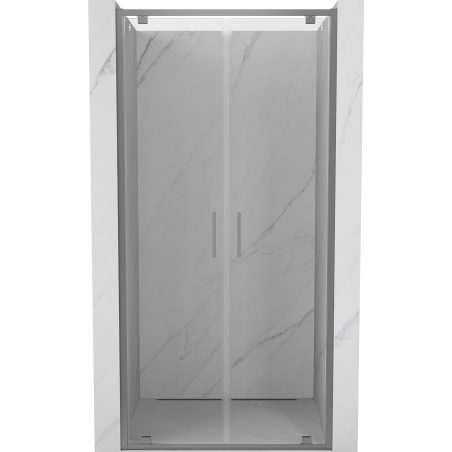 Mexen Exo-BR Duo drzwi prysznicowe podwójne uchylne 80 cm, transparent, gun metal - 8182-080-000-95-00