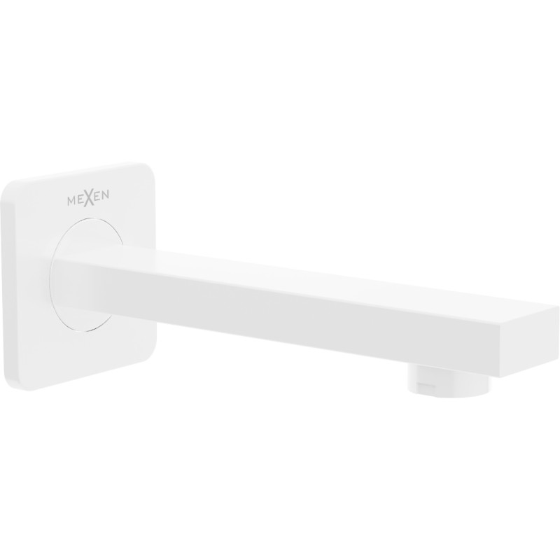Mexen Cube wall-mounted bathtub spout, white - 79370-20