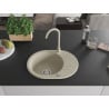 Mexen Kevin Granitspüle 1-Becken mit Abtropffläche und Küchenarmatur Telma, beige - 6517-69-670200-69