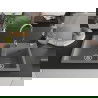 Mexen Tomas granieten dubbele spoelbak 800 x 500 mm, grijs, chromen sifon - 6516802000-71