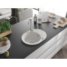 Mexen Kevin granitische spoelbak 1-komorig met afdruiprek 586 x 458 mm, wit, chroom sifon - 6517581005-20