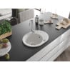 Mexen Kevin granitni sudoper s 1 komorom i ocjeđivacem 586 x 458 mm, bijeli, sifon krom - 6517581005-20