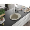 Mexen Kevin fregadero de granito de 1 seno con escurridor 586 x 458 mm, beige, sifón cromado - 6517581005-69