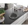 Mexen Kevin graniitvalamu ühe kambriga kuivatusalusega 586 x 458 mm, hall, sifoon kroom - 6517581005-71