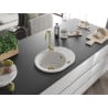 Mexen Kevin Granitspüle 1-Becken mit Abtropffläche 586 x 458 mm, weiß, Siphon gold - 6517581005-20-G