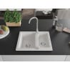Mexen Carlos Granitspüle 1,5-becken 582 x 475 mm, weiß, Siphon Chrom - 6518581500-20