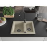 Mexen Carlos évier en granit à 1,5 bac 582 x 475 mm, beige, siphon noir - 6518581500-69-B