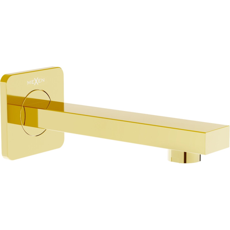Mexen Cube wall-mounted bathtub spout, gold - 79370-50