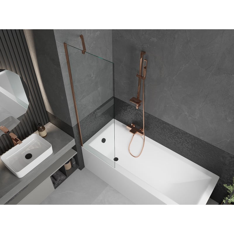 Mexen Next Single-Panel Bath Screen 60 x 150 cm, Transparent, Rose Gold - 895-060-000-00-00-60