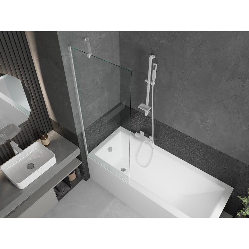 Mexen Next shower screen 1-winged 70 x 150 cm, transparent, white - 895-070-000-00-00-20
