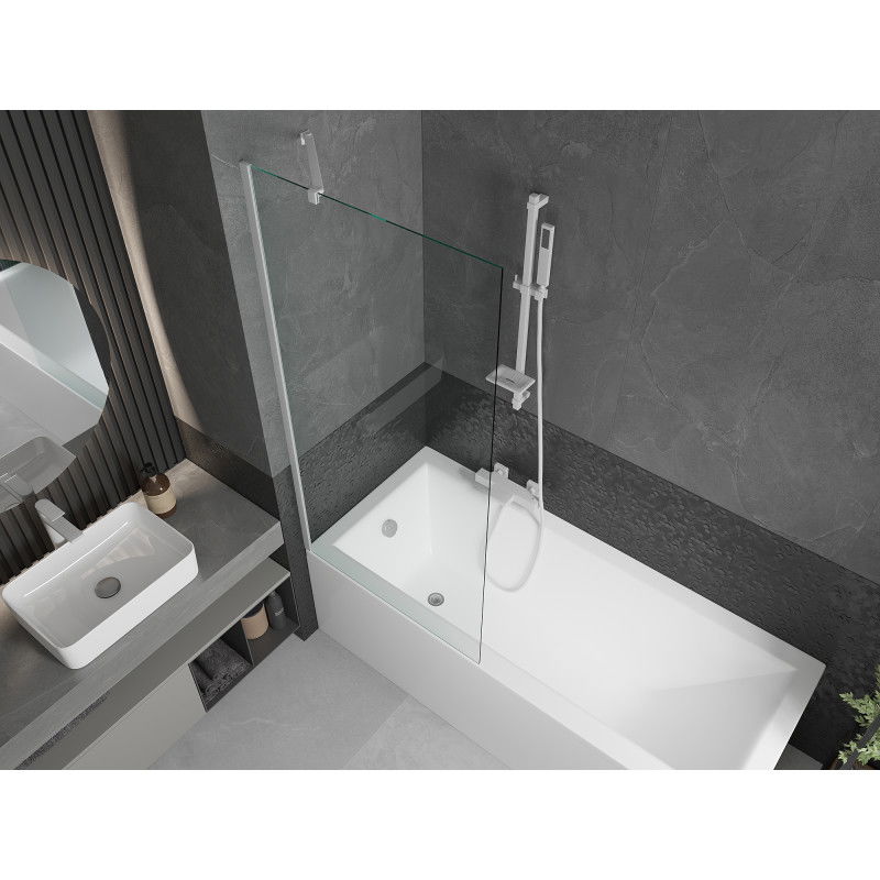 Mexen Next paroi de douche 1-volet 80 x 150 cm, transparent, blanc - 895-080-000-00-00-20