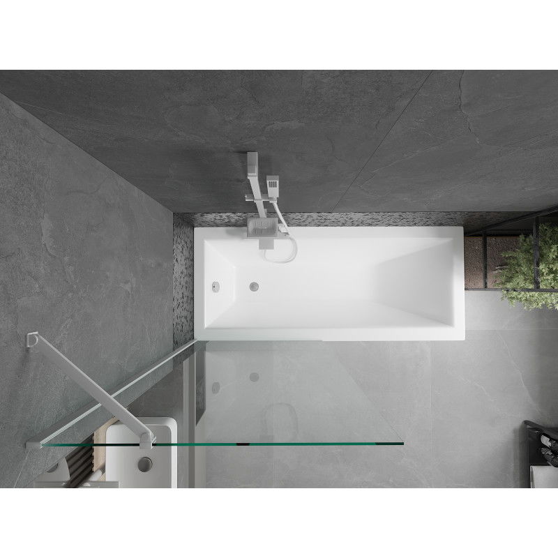 Mexen Next paroi de douche 1-volet 80 x 150 cm, transparent, blanc - 895-080-000-00-00-20