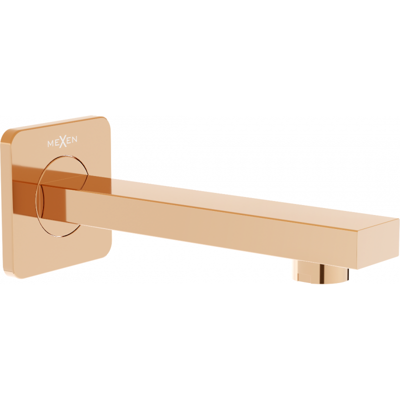 Mexen Cube beccuccio vasca a parete, oro rosa - 79370-60