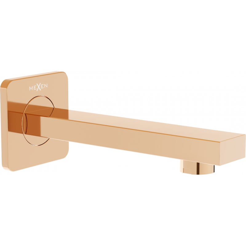 Mexen Cube wall-mounted bath spout, rose gold - 79370-60